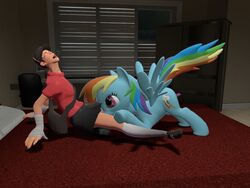 2dcg 3d clothed clothing crossover cunnilingus dildo female female_only femscout friendship_is_magic garry's_mod my_little_pony rainbow_dash_(mlp) rule_63 scout scout_(team_fortress_2) sex_toy smooth_skin team_fortress_2 yuri