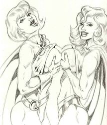 2girls dc female multiple_girls peter_temple power_girl selfcest supergirl yuri