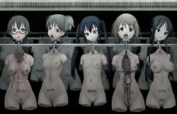 amputee azusa_nakano_(k-on!) blood breasts cannibalism color death exposed_breasts female female_death female_only front_view gore guro hook human intestines k-on! mio_akiyama_(k-on!) multiple_deaths multiple_females multiple_girls nodoka_manabe_(k-on!) ui_hirasawa_(k-on!) vulva yui_hirasawa_(k-on!)