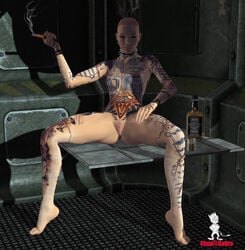 1girls 3d chup@cabra female female_only jack_(mass_effect) mass_effect nude solo subject_zero