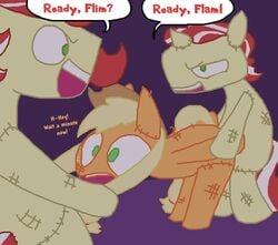 applejack_(mlp) earth_pony equine female flam flim friendship_is_magic fur male my_little_pony pony smooth_skin straight the_weaver