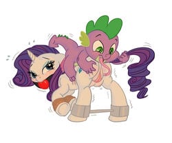 bondage carnifex dragon equine female friendship_is_magic male my_little_pony rarity_(mlp) smooth_skin spike_(mlp) unicorn