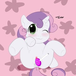 1girls 2d feral friendship_is_magic my_little_pony solo sweetie_belle_(mlp) tagme tecraudio two_tone_hair vaginal_penetration