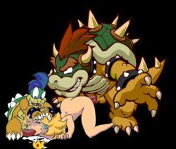 1boy animated bowser green_shell horns koopa koopaling larry_koopa male mario_(series) nintendo playshapes princess_peach rape shell spiky_shell