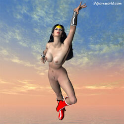 1girls 3d 3d_(artwork) 3dpornworld big_breasts black_hair boobs boots breasts dc dc_comics female female_only flying high_heel_boots naked naked_boots naked_footwear nipples pubic_hair solo tiara tied_hair unknown_artist wonder_woman wonder_woman_(series)