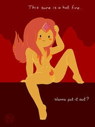 adventure_time blushing coldfusion flame_princess spread_legs spreading tagme unshaved_pussy