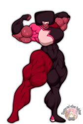 big_breasts garnet_(steven_universe) gem_(species) muscular muscular_female radarlov3r_(artist) showing_off smiling steven_universe sweat sweating tagme