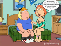 chris_griffin family_guy female human lois_griffin male panties panties_down panties_on_head picot_trim picot_trim_panties purple_panties straight tagme