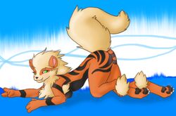 all_fours anthro arcanine ass breasts color female female_only fur furry nude pojc pokemon pokemon_(species) side_view solo tagme