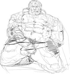 1boy abs balls ballsack bara beard big_balls big_pecs big_penis boner daddy dilf erection facial_hair fat_cock foreskin foreskin_folds ganondorf ganondorf_(twilight_princess) hairy hairy_ass hairy_legs huge_cock humanoid humanoid_penis intact male male_nipples male_only male_pubic_hair manly mature_male monochrome muscles muscular_male partially_retracted_foreskin pecs penis scrotum sketch solo srmamorimori testicles the_legend_of_zelda twilight_princess uncut veiny_penis