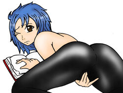 blue_hair fairy_tail female kyrios375 levy_mcgarden pantyhose solo tagme