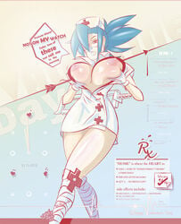 +_+ 1girls areola_slip bandage bandaged_leg bandaged_legs bandages big_boobs big_breasts blue_hair bonesaw boobies breasts cleavage cross-shaped_pupils cross_pupils curvy erect_nipples exposed_breasts eyepatch facemask gloves highres large_breasts latex_gloves missing_eye ninja nipples nurse nurse_cap nurse_hat nurse_uniform pale pale-skinned_female pale_skin red_eyes skillustrate skullgirls surgical_gloves surgical_mask tagme text_bubble tied_hair tits valentine_(skullgirls) visible_nipples weapon white_clothing white_gloves