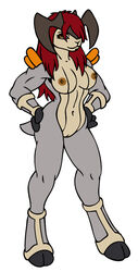 anthro breasts color female female_only horns nipples nude pokemon pokemon_bw solo standing tagme terrakion vulva