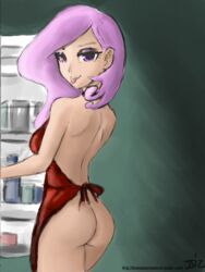 apron apron_only fleur_de_lis_(mlp) friendship_is_magic humanized john_joseco my_little_pony naked_apron straight_hair tagme