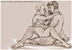 2boys age_difference anal anal_penetration anal_sex beard captain_haddock crossed_legs erect_nipples eye_contact fanart full_body gay gay_anal gay_sex hairy hand_on_cheek human looking_at_partner male male_only muscular_male naked no_visible_genitalia nonick4now nude older_dom_younger_sub older_penetrating_younger saliva_drip sex sitting_on_penis sweatdrops tagme the_adventures_of_tintin thumb_in_mouth tintin yaoi zellyland