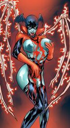 1girls alien big_breasts bleez blue_skin breasts breasts_out clevage dc dc_comics female green_lantern_(series) hand_on_breast hand_on_own_breast hand_on_own_chest head_wings large_breasts looking_at_viewer monster_girl nipples red_eyes red_lantern red_lantern_corps red_lips ripped_clothes ripped_clothing solo_female thick_thighs thighs tight_clothing torn_clothes vintem wings