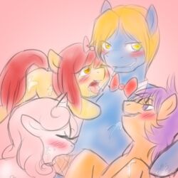 apple_bloom_(mlp) blush doctor_who equine friendship_is_magic horn horse my_little_pony pegasus pony scootaloo_(mlp) straight_hair sweetie_belle_(mlp) the_master unicorn