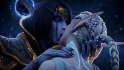 ai_generated ai_voice_acted alleria_windrunner animated blizzard_entertainment blue_eyes blue_skinned_female caressing_face caressing_hair caressing_head corruption dominant_female elf elf_ears elf_female fantasy french_kiss french_voice_acting hand_on_neck high_elf jewelry kissing_ear lesbian_domination lesbian_kiss looking_at_viewer master_and_slave petting_head ponytail seduction seductive_talk sensual sinastrel submissive submissive_female tagme tatoos tease teasing video void_corruption_(warcraft) void_elf warcraft whispering white_hair white_hair_female world_of_warcraft xal'atath yuri