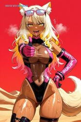 1_girl 1girl ai_assisted ai_generated animal_ears attractive_woman bangs blonde_hair butt_crack clean_lineart cowboy_shot dark_skinned_female desert exausted fate_grand_order finger_gun from_behind gluteal_fold hand_on_hip narrow_waist nude oiled_body open_mouth petite pussy_juice_leaking round_ass sexually_suggestive skindentation standing surprised sweat_body tail tan_skin thick_thighs tight_clothes tongue_out wet_body wet_face wet_hair wide_hips yellow_eyes