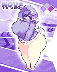 1girl 1girls abstract_background ass audino barefoot big_ass big_breasts big_thighs bottomless breasts breasts_bigger_than_head cap chubby chubby_female commission cute dewbber female female_only furry furry_female furry_only hat huge_ass huge_breasts huge_thighs large_ass large_breasts large_thighs no_panties no_pants oc original_character pantsless pokemon pokemon_(species) pokemon_oc purple_clothing purple_fur purple_hair purple_sweater shiny_audino shiny_pokemon sweater sweater_only sweater_pull tail thick thick_thighs thighs two-tone_fur voluptuous voluptuous_female wide_hips wide_thighs