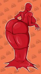 areolae back_view bald_female big_breasts black_eyes captain_dagon claws clothed color dagon789 demon demon_girl dress female_only hi_res huge_ass looking_at_viewer mul muscle_mommy muscles muscular_female original_character thick_thighs tight_clothing voluptuous wide_hips