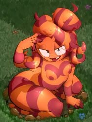 1girls alternate_version_available breasts escape_root_(pvz) female female_focus female_only looking_at_viewer on_ground plant plant_girl plants_vs._zombies plants_vs_zombies plants_vs_zombies_2:_it's_about_time small_breasts smiling smiling_at_viewer taihen_(artist) thick_thighs thigh