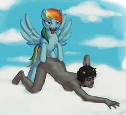 2boys anal biting_lip black_hair blood blue_fur crossover friendship_is_magic gay grey_skin homestuck horns horsecock i_punch_gay_deer karkat_vantas my_little_pony naked pointy_ears pony purple_eyes rainbow_dash_(mlp) rainbow_hair red_eyes rule_63 sharp_teeth short_hair sky stomach_bulge straight_hair tail troll wings