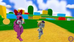 1boy 2girls 3d 3d_animation animated ass balls big_ass big_breasts big_butt big_thighs birdo breasts butt curvy female hariet_(mario) kabalmystic_(style) male mario_(series) nintendo nipples penis pussy source_filmmaker tagme tail thighs threesome trio video wide_hips yoshi