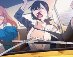 animated animated_gif chainsaw_man khyleri kobeni_higashiyama nipples power_(chainsaw_man) tagme tits_out