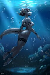 ass barefoot feet seductive shark submerged tagme underwater