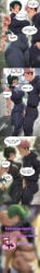 ai_generated anime clothing comic cumming glasses green_hair itadori_yuuji jeans jujutsu_kaisen lanr0 purple_hair rape skyscraper sukuna_shinmyoumaru torn_clothes zenin_maki
