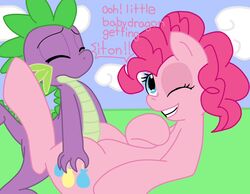 female feral friendship_is_magic haiku my_little_pony pink_hair pinkie_pie_(mlp) smooth_skin sncunleashed spike_(mlp) text