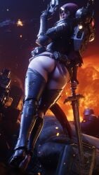 1boy 1female 1girl 1girls ass ass_bigger_than_head ass_focus big_ass big_butt butt butt_focus damaged_clothes damaged_clothing female female_focus female_human female_only girl huge_ass huge_butt moon9star partially_clothed partially_clothed_female partially_nude partially_undressed ripped_clothes ripped_clothing sister_of_battle tagme torn_clothes torn_clothing torn_dress warhammer_(franchise) warhammer_40k