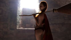 1girls 3d ass big_ass female ginny_weasley harry_potter panties red_hair solo tagme_(artist) topless