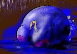 1girls alternate_breast_size areolae aroused blue_skin blue_skinned_female blueberry_inflation blush blush_lines blushing body_inflation breast_expansion daemoniaoutcast inflation nipples rooster_teeth rwby spherical_inflation sunken_head sunken_limbs yang_xiao_long