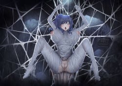 arms_up asshole azur_lane big_boobs big_breasts big_tits boobs breasts butthole hair_between_eyes hourglass_figured_female mymdsj nipples pussy qisu silk spider_web spread_legs st._louis_(azur_lane) thick_thighs thighs tits vagina