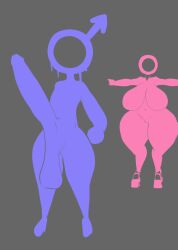 1boy1girl 3d 3d_(artwork) 3d_model 3d_render 7ths1n balls big_boobs big_breasts blue_body blue_skin boobs boobs_bigger_than_head breasts cock dick heels model original_characters penis pink_body pink_skin render rendered restroom_sign restroom_symbol sweat sweatdrop sweating thick thick_ass thick_hips thick_legs thick_thighs thighs voluptuous voluptuous_body voluptuous_female warning_sign_person
