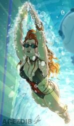 1girls 2026 2d 2d_(artwork) acezdib artist_name avengers big_breasts black_swimsuit black_widow_(marvel) black_widow_(marvel_rivals) breasts bubble cleavage clothing diving full_body goggles hips holding_breath in_water jewelry light-skinned_female light_skin lipstick long_hair marvel marvel_comics marvel_rivals natasha_romanoff one-piece_swimsuit orange_hair pool red_hair revealing_clothes revealing_swimsuit solo spider_tattoo submerged submerged_in_water swimming swimming_pool swimsuit tattoo thick_thighs thighs underwater video_games water wide_hips