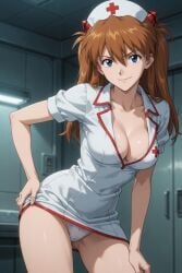 1girls ai_generated asuka_langley_sohryu looking_at_viewer neon_genesis_evangelion nurse nurse_uniform orange_hair tagme