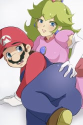 grabbing_another's_ass hand_on_ass mario mario_(series) princess_peach