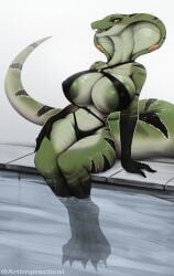 anthro breasts female green_skin impracticalart oc scalie snake snake_girl solo viper