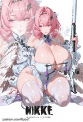 1girl ai_generated alternate_version_at_source big_ass big_breasts big_butt big_hips breasts child_bearing_hips cleavage crossover goddess_of_victory:_nikke hips_wider_than_shoulders huge_ass huge_breasts huge_cleavage hypet indoors nikke pink_hair remielle_dan shiny shiny_skin short_hair steam steaming_body tagme thick thick_ass thick_hips thick_legs thick_thighs thighs video_game_character video_games wide_hips wings zenless_zone_zero