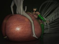 2026 3d 3d_(artwork) belly_button_piercing belly_piercing big_belly big_breasts boku_no_hero_academia cghonk fart farting female hyper_belly penis tagme tsuyu_asui