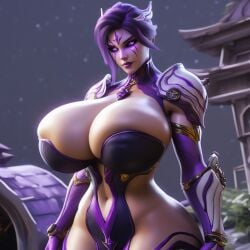 1girl 1woman 3d ai_generated big_ass big_boobs big_breasts colossal_ass colossal_breasts fusion minerva_(warframe) minerva_hendricks naked_female protoframe purple_eyes purple_hair ravenomega saryn_(warframe) selfie sexy_body sexy_female sexy_pose solo solo_female voluptuous voluptuous_body voluptuous_female warframe warframe_1999 white_hair white_skin white_skinned_female