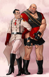 crossdressing dilf embarrassed heavy_(team_fortress_2) heavy_weapons_guy male male_focus male_only medic medic_(team_fortress_2) penis skirt stockings tagme team_fortress_2 yang yangpuppy