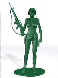 1girls army blacksheepart female female_only figure gun guns plastic solo toy