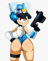 big_butt cyborg female huge_eyes mighty_switch_force patricia_wagon robot sssonic2 tagme