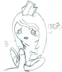 adventure_time dg female footjob glass_shard long_hair monochrome pencil_(artwork) penis raggedy_princess smile tagme