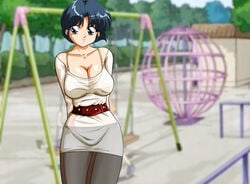 akane_tendo bikabika bra clothing dress medium_breasts pantyhose ranma_1/2 see-through see-through_clothing tagme