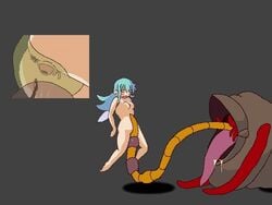 1girls animated black_background blue_hair eluku fairy_fighting female_focus mother_drinking_worm pixel_art plant tentacle tiki virgin x-ray